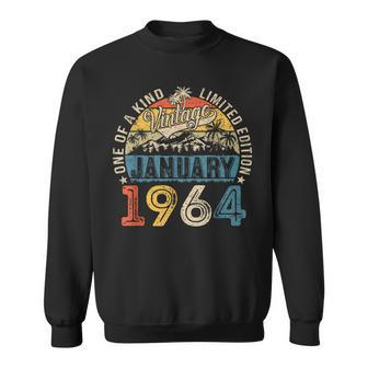 60 Years Old Made In 1964 January 1964 Vintage 60Th Birthday Sweatshirt - Seseable