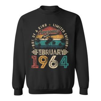 60 Years Old Vintage February 1964 60Th Birthday Men Sweatshirt - Seseable