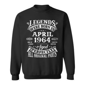 60Th Birthday Legends Born In April 1964 60 Years Old Sweatshirt - Thegiftio UK