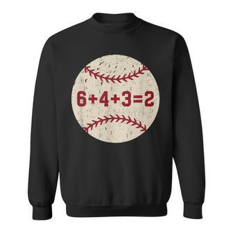 6432 Baseball Double Play Retro Baseball Player Sweatshirt - Seseable