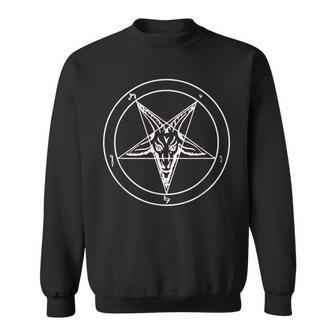 666 Satan Star Motif With Skull Pentagram Sweatshirt - Geschenkecke