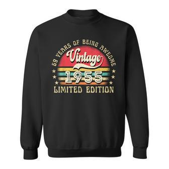 69 Year Old Vintage 1955 Limited Edition 69Th Birthday Sweatshirt | Mazezy