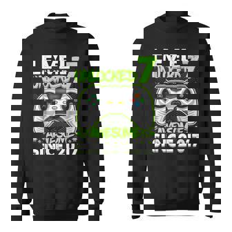 7 Year Old Boy Video Gamer Awesome Since 2017 7Th Birthday Sweatshirt - Seseable