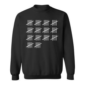 70 Years Old Tally Marks 70Th Birthday Sweatshirt - Monsterry