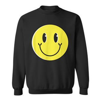 70S Yellow Smile Face Cute Happy Peace Smiling Face Sweatshirt - Seseable