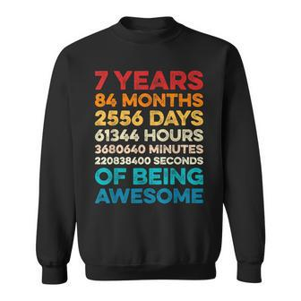 7Th Birthday 7 Years Of Being Awesome Vintage 7 Years Old Sweatshirt - Seseable