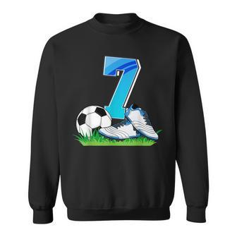 7Th Birthday Football Soccer 7 Years Old Boys Sweatshirt - Seseable