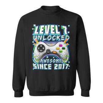 7Th Birthday Gamer 7 Years Old Bday Boy Seven Son Sweatshirt - Seseable