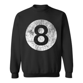 8 Ball Billiard Distressed Vintage Style Costume 8 Ball Sweatshirt - Seseable