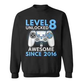 8 Year Old Birthday Eight Gamer 8Th Birthday Boy Sweatshirt - Seseable