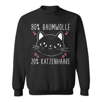80 Cotton 20 Cat Hair Cat Slogan Sweatshirt - Seseable