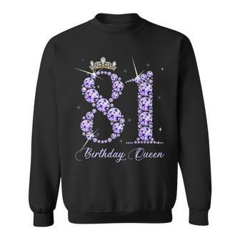 81 Year Old Its My 81St Birthday Queen Diamond Heels Crown Sweatshirt - Thegiftio UK