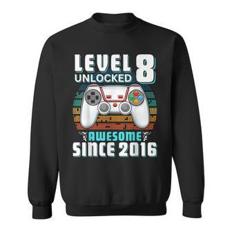 8Th Birthday Boy Eight Gamer 8 Year Old Birthday Sweatshirt - Seseable