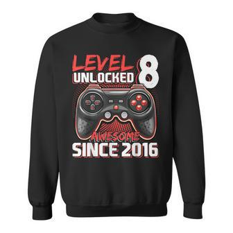 8Th Birthday Gamer 8 Year Old Bday Boy Eight Son Sweatshirt - Monsterry