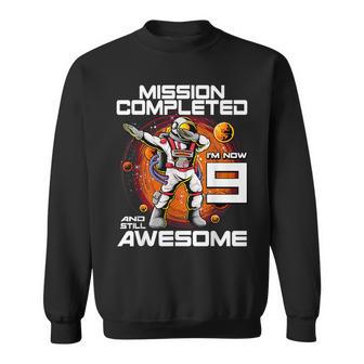 9Th Birthday Astronaut 9 Years Old Outer Space Birthday Sweatshirt - Monsterry AU