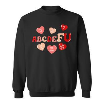 Abcdefu Retro Heart Valentine's Day Sweatshirt - Monsterry