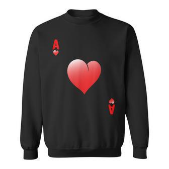 Ace Of Hearts Blackjack Poker Party Cards Family Cosplay Sweatshirt - Monsterry UK