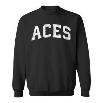 Aces Mascot Vintage Athletic Sports Name Sweatshirt - Monsterry