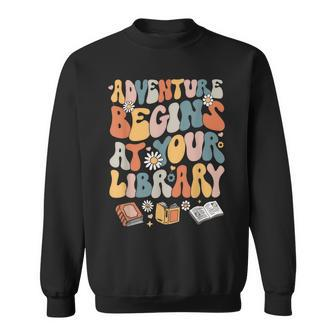Adventure Begins At Your Library Summer Reading 2024 Flowers Sweatshirt - Seseable