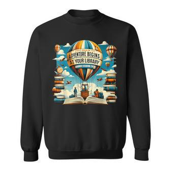 Adventure Begins At Your Library Summer Reading Hot Balloon Sweatshirt - Monsterry