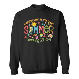 Adventure Begins At Your Library Summer Reading Program 2024 Sweatshirt | Mazezy DE