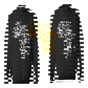 Africa Animal Map Silhouette African Sweatshirt - Thegiftio