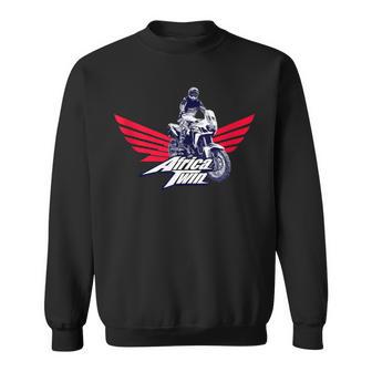 Africa Touring Twin Motorcycle Stripes Logo Sweatshirt - Monsterry DE