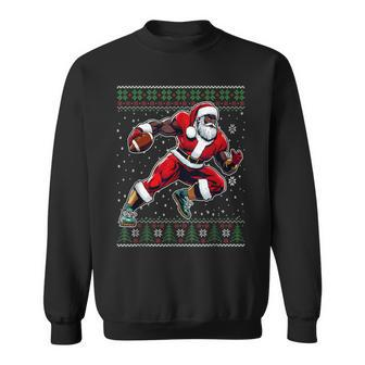 African American Santa Football Ugly Christmas Sweater Sweatshirt - Thegiftio UK