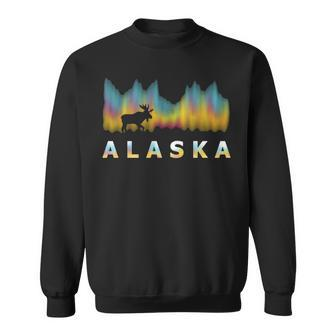 Alaska Reindeer Polar Lights And Moose Sweatshirt | Mazezy
