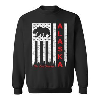 Alaska Souvenir With A Vintage Style American Flag Sweatshirt | Mazezy