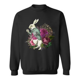 Alice Wonderland Rabbit Pocket Watch Sweatshirt - Seseable