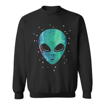 Alien Head Starry Night Sky Alien Lover Sweatshirt - Monsterry CA