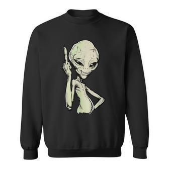Alien Middle Finger Adult Humor Sweatshirt - Thegiftio UK