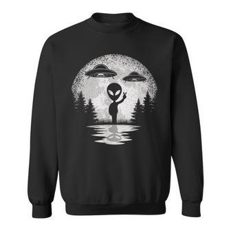 Alien Moon Space Ufo Extraterrestrial Vintage Sweatshirt | Mazezy
