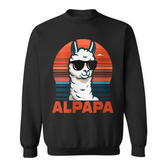 Alpapa Father's Day Best Dad Alpaka Alpapa With Sunglasses Sweatshirt - Thegiftio UK