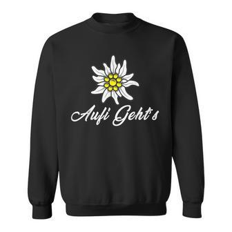 Alpen Edelweiss Aufi Gehts In Die Schweiz Alpenblume Tirol Sweatshirt - Seseable
