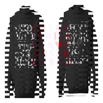 Alphabet Abc I Love You Valentines Day English Teacher Sweatshirt - Thegiftio