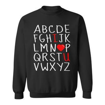Alphabet Abc I Love You Valentines Day Heart Sweatshirt - Monsterry DE