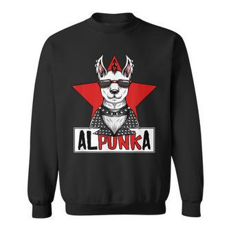 Alpunka Punk Alpaca Lama Punk Rock Rocker Anarchy Sweatshirt - Seseable