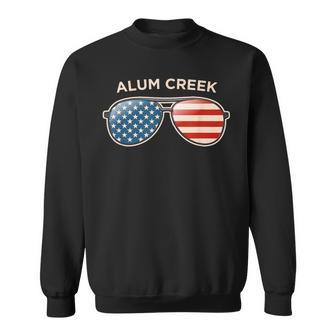 Alum Creek Wv Vintage Us Flag Sunglasses Sweatshirt - Monsterry CA