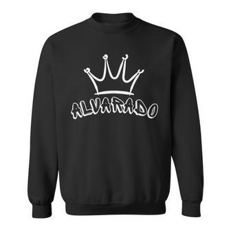 Alvarado Family Name Cool Alvarado Name And Royal Crown Sweatshirt - Seseable