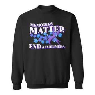 Alzheimer Awareness And Purple Ribbon & Forget Me Nots Sweatshirt - Thegiftio UK