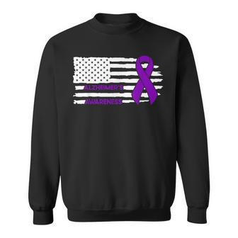 Alzheimer's Awareness Alzheimer's Flag Purple Ribbon Sweatshirt - Monsterry