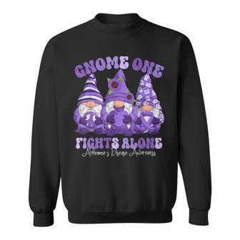 Alzheimer's Disease Awareness Month Purple Ribbon Gnomies Sweatshirt - Monsterry