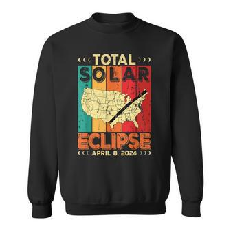 America 2024 Total Solar Eclipse Solar Eclipse Retro Vintage Sweatshirt | Mazezy