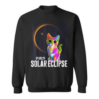 America Totality 04 08 24 Total Solar Eclipse 2024 Cute Cat Sweatshirt - Thegiftio UK