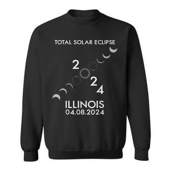 America Totality 040824 Total Solar Eclipse 2024 Illinois Sweatshirt | Mazezy