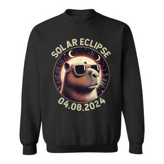 America Totality 40824 Retro Capybara Solar Eclipse 2024 Sweatshirt - Thegiftio UK