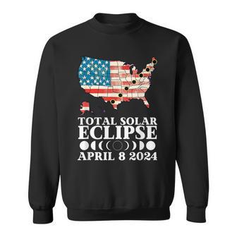 America Totality Total Solar Eclipse April 8 2024 Usa Map Sweatshirt - Monsterry CA
