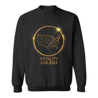 America Totality Total Solar Eclipse April 8 2024 Usa Map Sweatshirt - Seseable